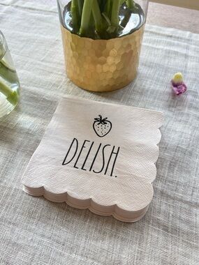 RAE DUNN Beverage Napkins Delish Strawberry Paper Napkins Set of 40